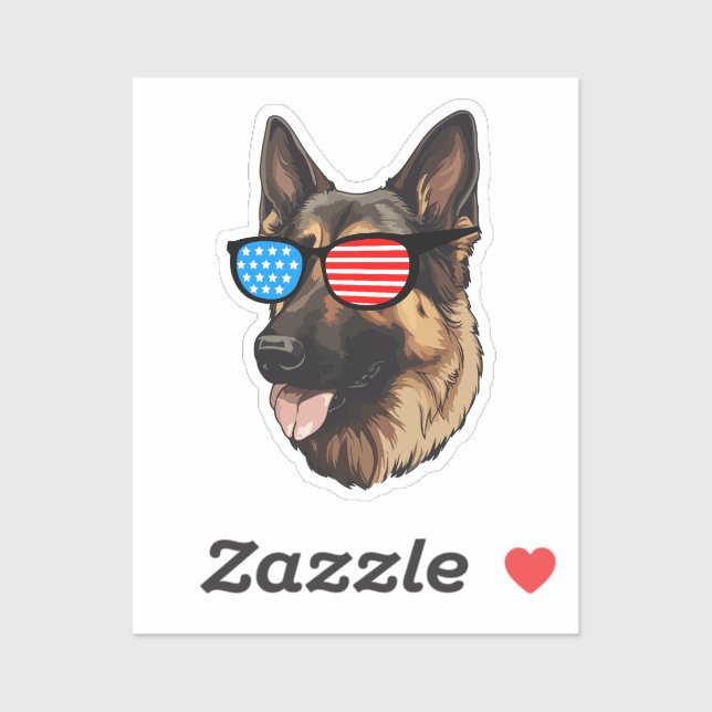 Adesivo German shepherd Patriótico (Folha)