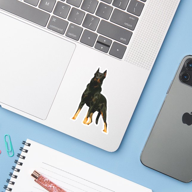 Adesivo German shepherd, preto (Notebook com iPhone)