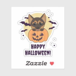 Adesivo German shepherd Pumpkin Feliz Dia das Bruxas