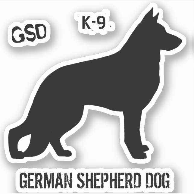 Adesivo German shepherd Silhouette K9 Vinyl Sticker (Frente)
