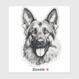 Adesivo German Shepherd Sketch Portrait Sticker