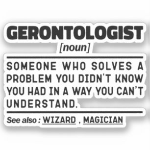 Adesivo Gerontólogo Noun Gerontology Professional Worker