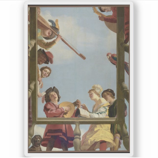 Adesivo Gerrit van Honthorst - Musical Group on a Balcony (Frente)