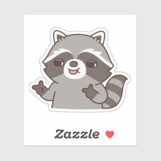 Adesivo Gesture Engraçado com Dedos Raccoon