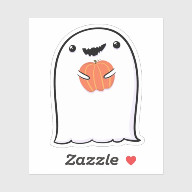 Adesivo Ghost Cute Halloween Art Fall Season (Folha)