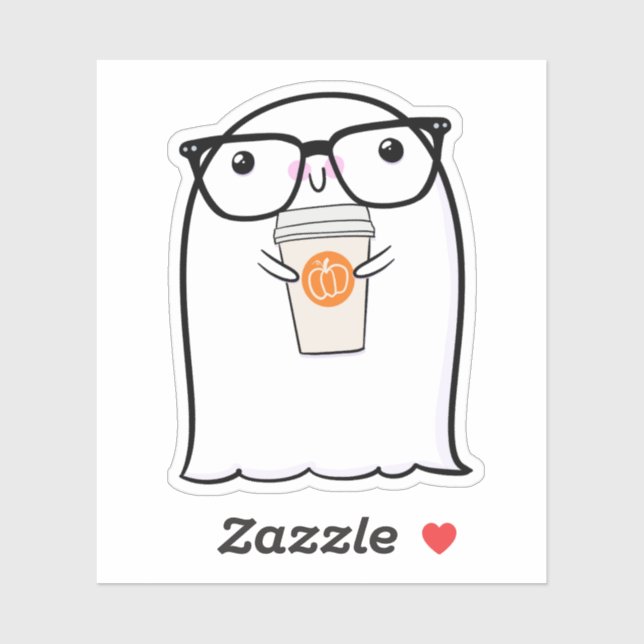 Adesivo Ghost Cute Halloween Art Fall Season (Folha)