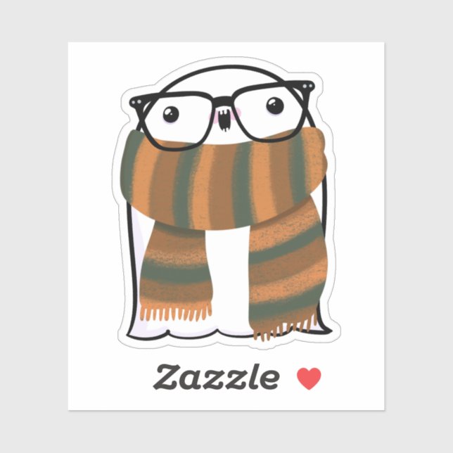 Adesivo Ghost Cute Halloween Art Fall Season (Folha)