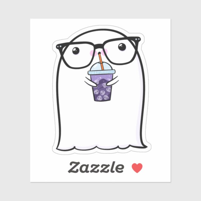 Adesivo Ghost Cute Halloween Art Fall Season (Folha)