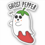 Adesivo Ghost Pepper Funny Chili Pun<br><div class="desc">Ghost Pepper Funny Chili Pun apresenta um fantasma de chili fofo em uma folha branca. Um presente perfeito para a família e amigos que adoram trocadilhos de fantasmas bonitos.</div>