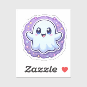 Adesivo Ghost Vinyl Sticker Cute Kawaii - Folha de Pastel