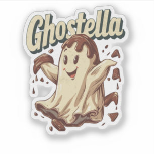 Adesivo Ghostella SpookyFunny Ghost Halloween Comida Pun