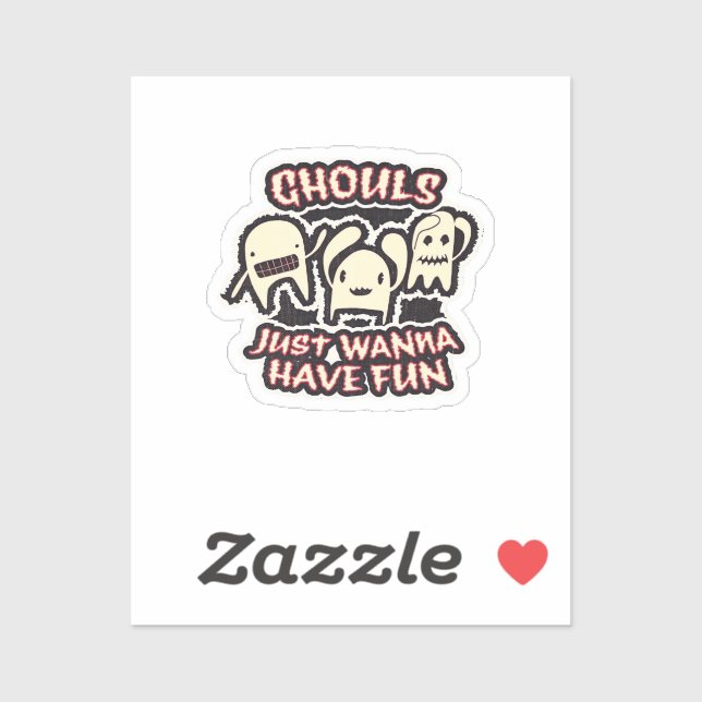 Adesivo Ghouls Só Quer Divertir-Se Com O Retro Spooky (Folha)