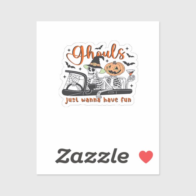 Adesivo Ghouls Só Quer Se Divertir - Skeletons Halloween D (Folha)