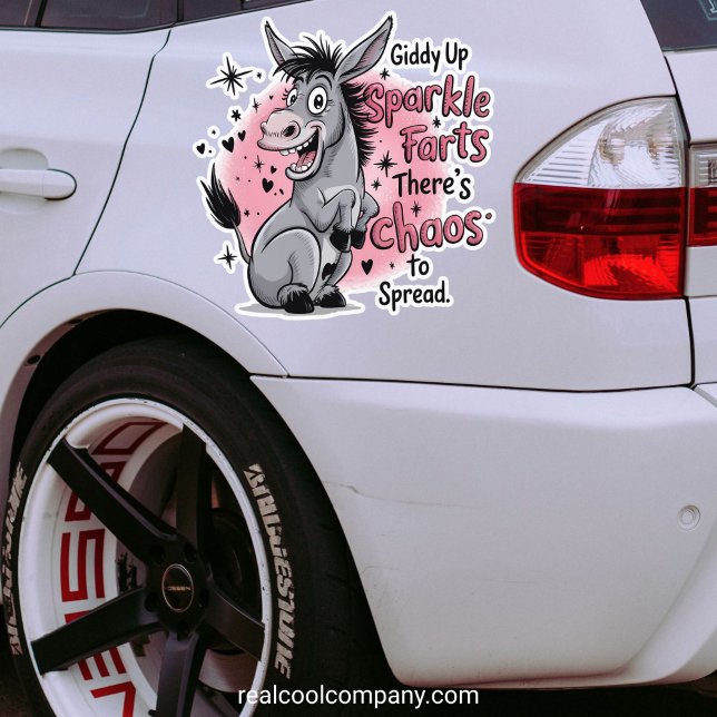 Adesivo Giddy Up Sparkle Fart Funny Donkey Graphic (Criador carregado)