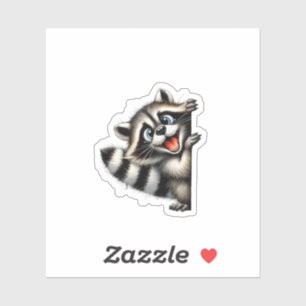Adesivo Gif de Natal Adorable Raccoon - Feriado Bonito