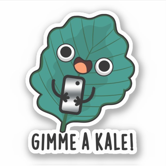 Adesivo Gimme A Kale Funny Veggie Pun (Frente)