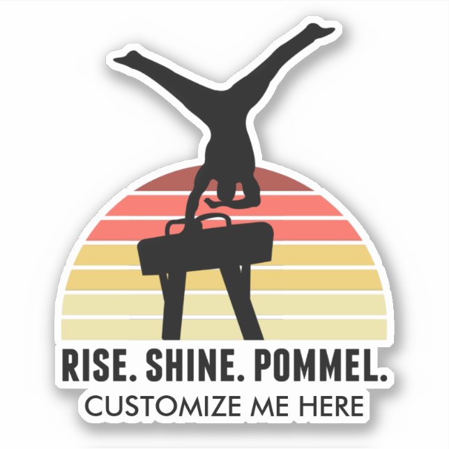 Adesivo Ginástica Personalizada Comeu Cavalo de Pommel no  (Frente)