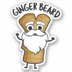 Adesivo Ginger Beard Funny Gingerbird Comida Pun