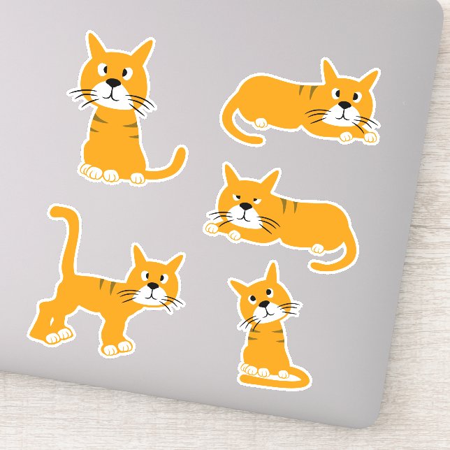 Adesivo Ginger Cat Poses (Detalhe)