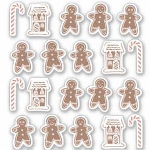 Adesivo Gingerbird Man House Candy Cane Cookie de Natal