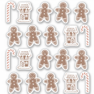 Adesivo Gingerbird Man House Candy Cane Cookie de Natal