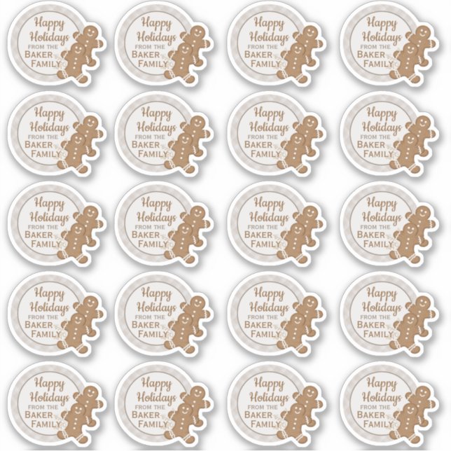 Adesivo Gingercake Man Xadrez Natal Cookie (Frente)