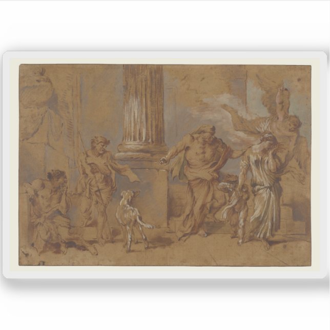 Adesivo Giovanni B. Castiglione: A Expulsão de Hagar (Frente)