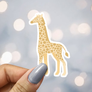 Adesivo Girafa Amarela Neutra Selante de Envelope Safari