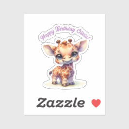 Adesivo Girafa-bebê bonitinha de água