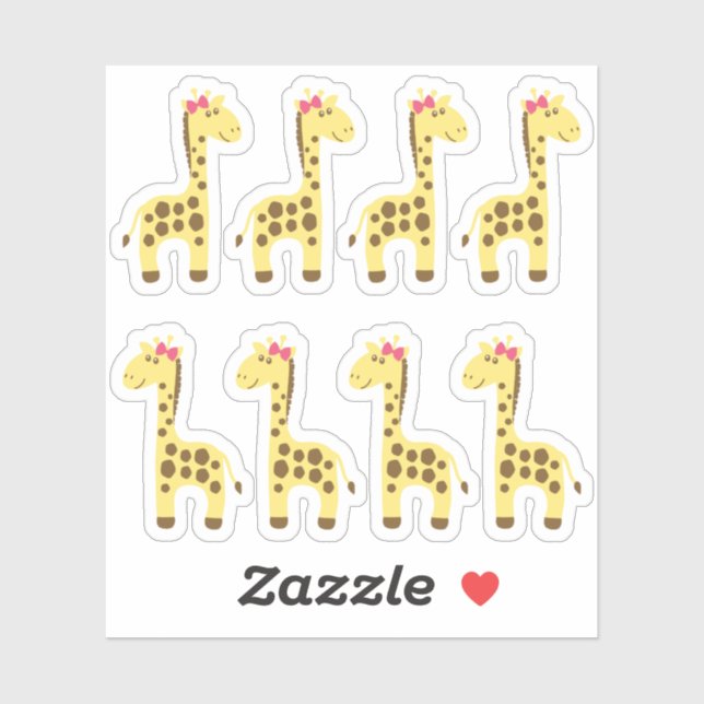 Adesivo Giraffe Baby Girl Pink Planner / Scrapbook (Folha)