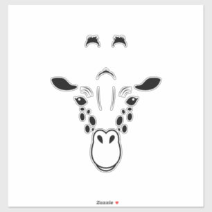 Adesivo Giraffe Face Silhouette