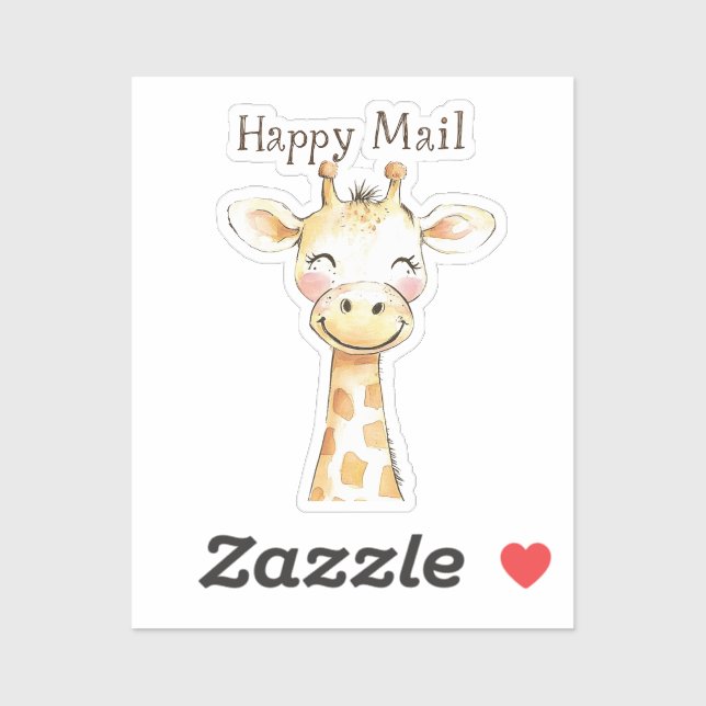 Adesivo Giraffe Happy Mail (Folha)