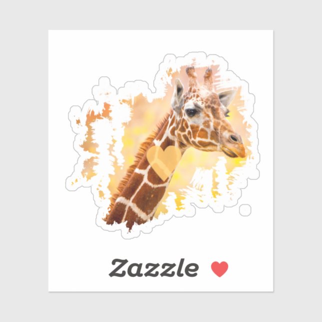 Adesivo Giraffe Sticker, Giraffe Gift, Giraffe Lover Gift, (Folha)