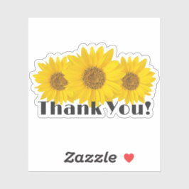 Adesivo Girassóis Amarelos Obrigado