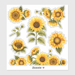Adesivo Girassóis brilhantes