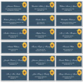 Adesivo Girassóis Marinho Azul Casamento Russo Rua de Nome