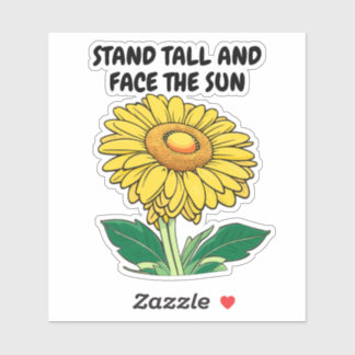 Adesivo Girassol Amarelo Brilhante e Cheio Personalizável