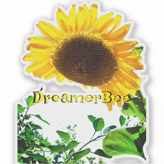 Adesivo girassol cortado com abelha (Frente)