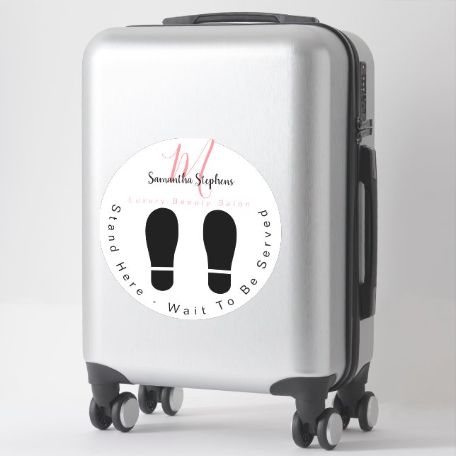 Adesivo Girassol Rosa E Salão Negro Esperam Aqui Piso (Mala)