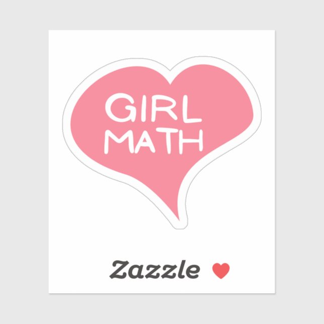 Adesivo GIRL MATH Pink Love Heart Vinyl Sticker (Folha)