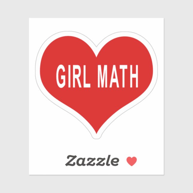Adesivo GIRL MATH Red Love Heart Vinyl Sticker (Folha)
