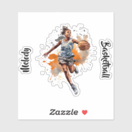 Adesivo Girls Basball Watercolor Personalizada