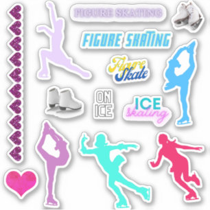 Adesivo Girls Figure Skating Custom-Cut Vinyl Stickers