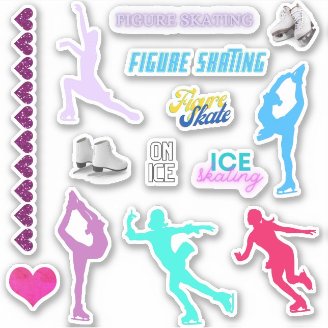 Adesivo Girls Figure Skating Custom-Cut Vinyl Stickers (Frente)