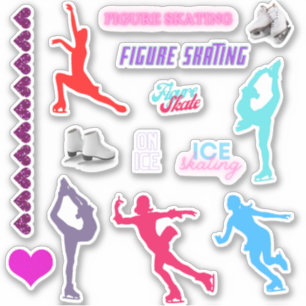 Adesivo Girls Figure Skating Custom-Cut Vinyl Stickers