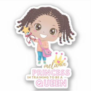 Adesivo Girls MELANIN Princesa Treinando Para Ser Rainha C