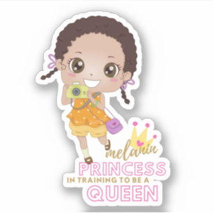Adesivo Girls MELANIN Princess Em Formação Para Ser Rain
