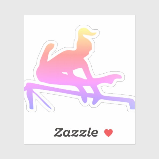 Adesivo Girls Pastel Gymnastics Bares irregulares Sticker (Folha)