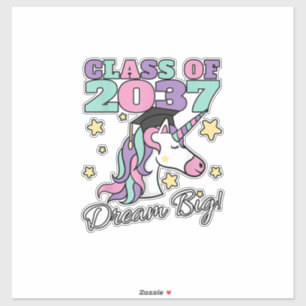 Adesivo Girls Turma de 2037 Capa de Graduação de Unicórnio