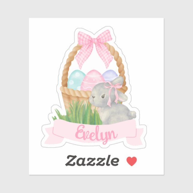 Adesivo Girls Watercolor Páscoa Basket (Folha)